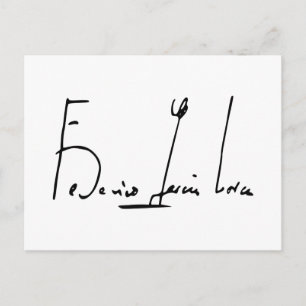 Federico García Lorca signature Carte postale
