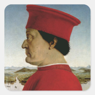 Federigo da Montefeltro Duke of Urbino, c.1465 Square Sticker
