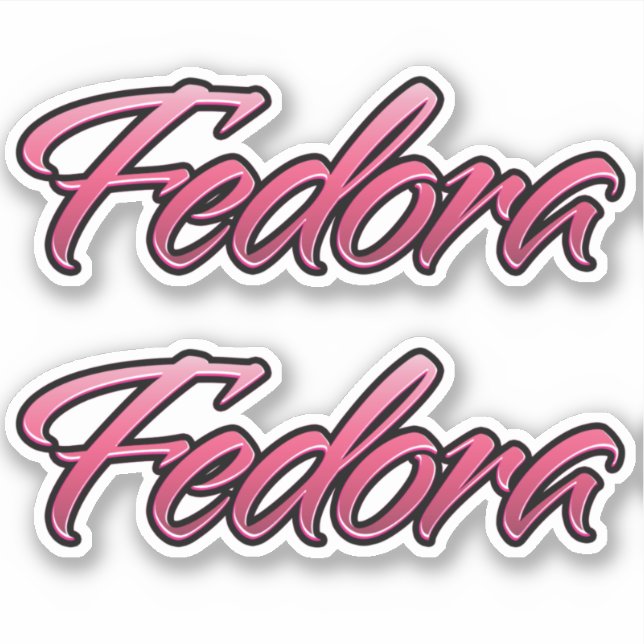 Fedora faded pink sticker sticker embroiderset (Front)