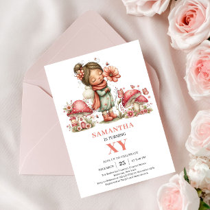Fée Bloom 5e Anniversaire Invitation Florale Blush