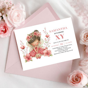 Fée Capricieuse Fille 4ème Anniversaire Invitation