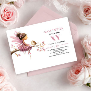 Fée Capricieuse Invitation Anniversaire Rose Gold