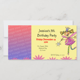 Fée colorée Invitation de fête d'anniversaire