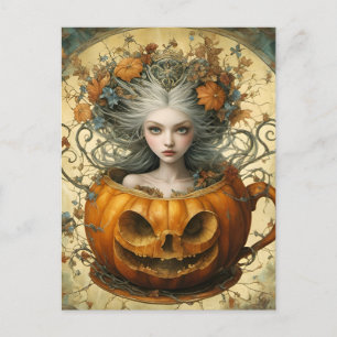 Fée d'Halloween dans une carte postale Teup