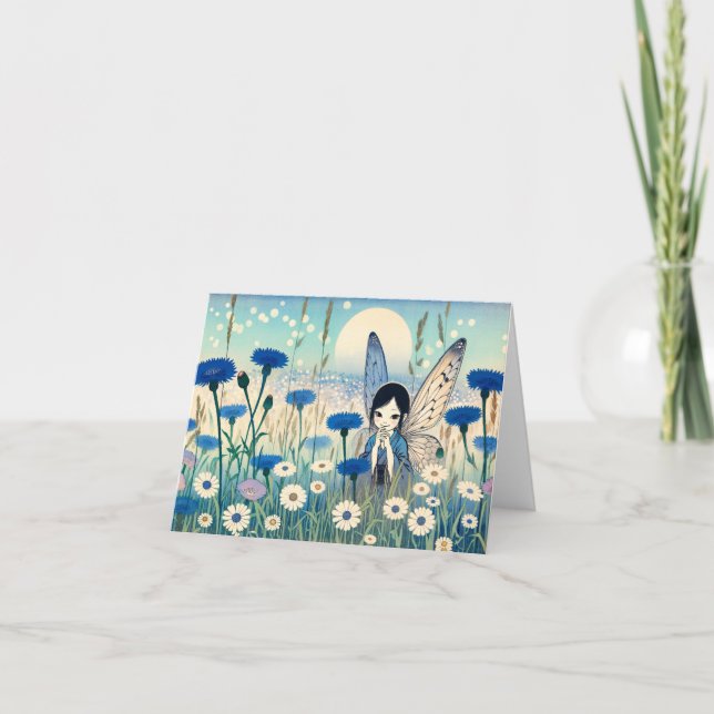 Fée en fleurs carte de voeux (Devant)