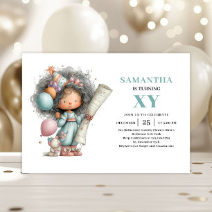 Fée Fille 8e Anniversaire Douce Invitation Fantais