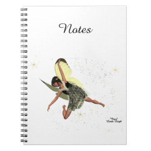 Fée Fille Avec Ailes Jaunes Carnet Spiral