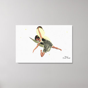 Fée Fille Avec Ailes Jaunes Toile Imprimer