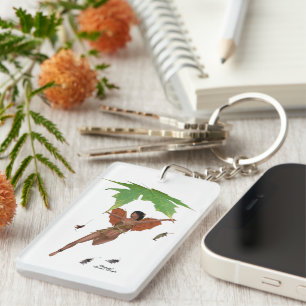 Fée mignonne avec ailes Brown Rectangle Porte - cl