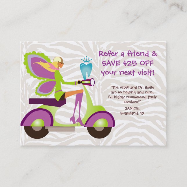 Fée mignonne de scooter de carte de référence de (Devant)