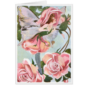 Fée rose de fleur - carte