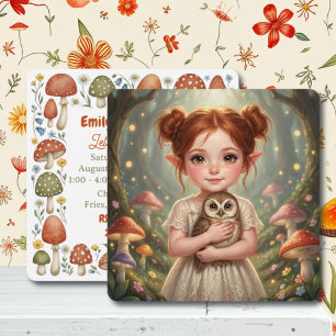 Fée Roux et Invitation d'Anniversaire de Fille de