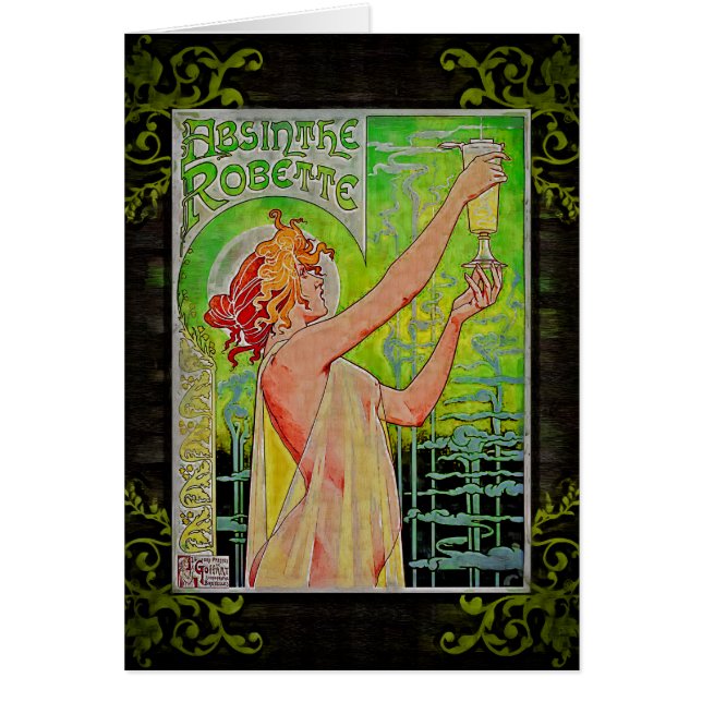Fée vintage unique de vert d'absinthe (Devant)