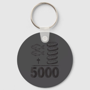 Feed 5000 Miracles Jesus Math Christian Funny Bibl Keychain