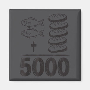Feed 5000 Miracles Jesus Math Christian Funny Bibl Magnet