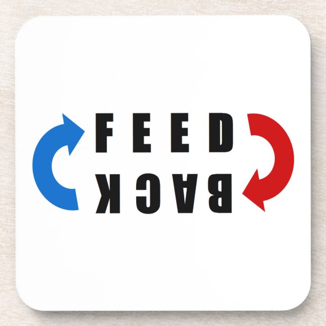 Feed back red and blue coaster (Front)