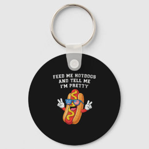 Feed hotdogs and tell hotdog 4th of july keychain