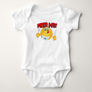 Feed Me Emoticon Baby Bodysuit