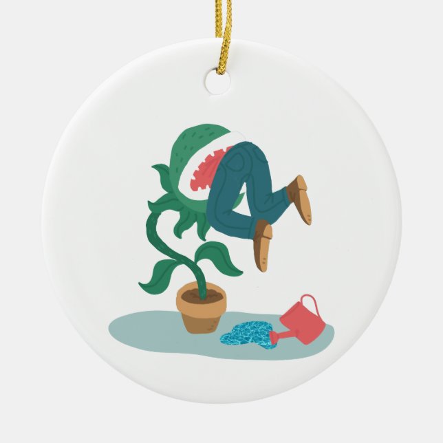 feed me venus flytrap ceramic ornament (Front)