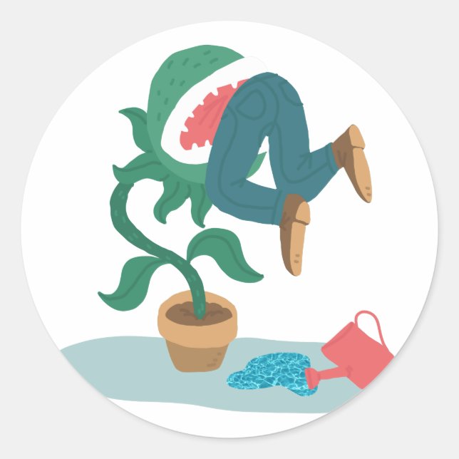 feed me venus flytrap classic round sticker (Front)
