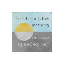 Feed Pets Kitchen Reminder | Fed Dog Cat Fish Pet