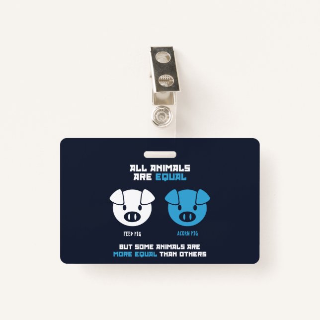 Feed Pig, Acorn  Badge (Front with Clip)