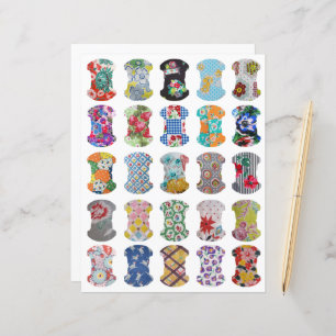 Feed Sack Whale Tail Journal Tabs Clipart Sheet