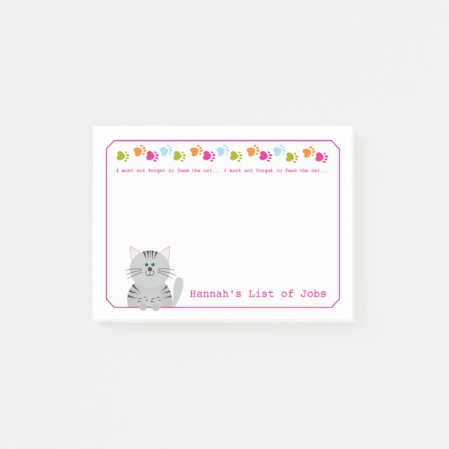 Feed the Cat Post it Notes (Front)