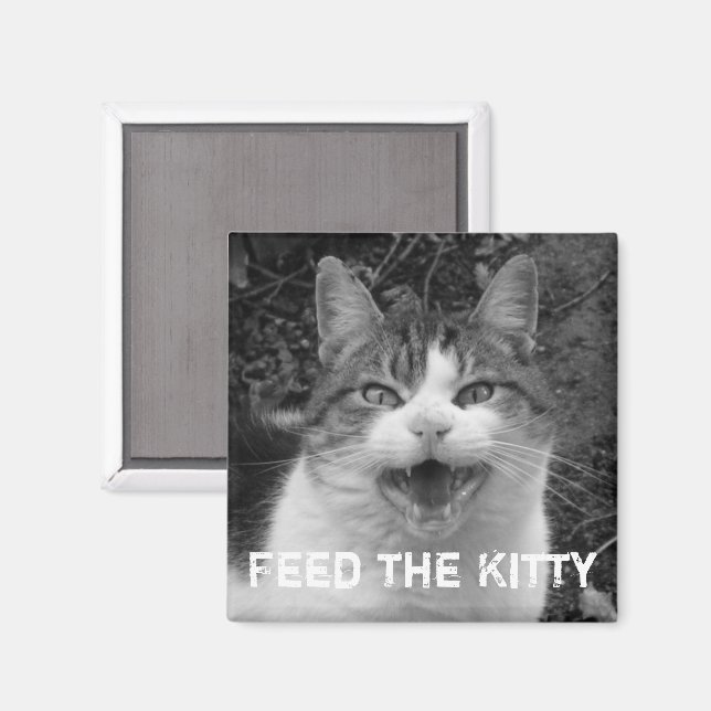 Feed the Kitty Crabby Cat Magnet (Front/Back)