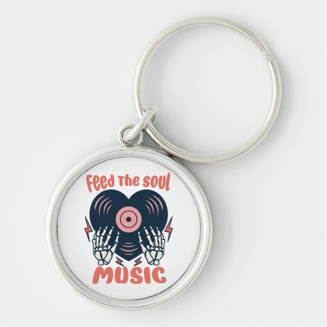 feed the soul music keychain (Front)