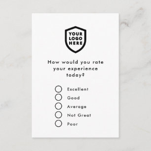 Feedback Business Survey Logo Modern Minimalist Enclosure Card