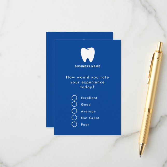 Feedback | Dentist Business Survey Logo Enclosure Card (Front/Back In Situ)