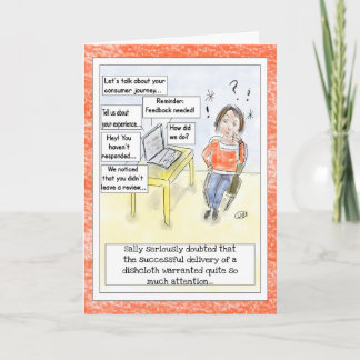 "Feedback Overload" Funny Cartoon Birthday Card 
