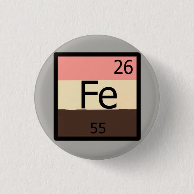 Feedee Iron Fe Periodic Table Feedist T-shirt Pin (Front)