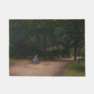 Feeding Birds in the Park (by Paul Peel) Doormat