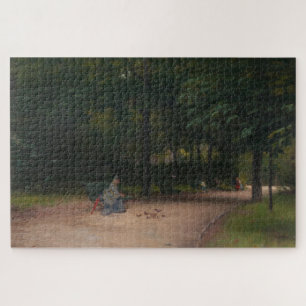 Feeding Birds in the Park (by Paul Peel) Jigsaw Puzzle