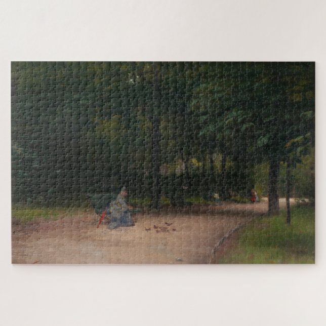 Feeding Birds in the Park (by Paul Peel) Jigsaw Puzzle (Horizontal)