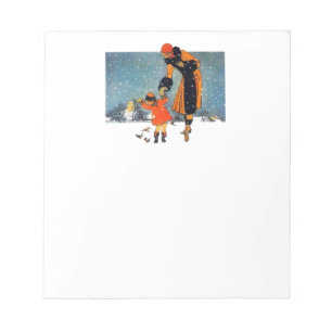 Feeding Birds in the Snow Notepad