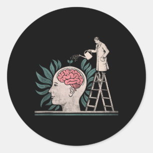Feeding Brain Mental Health Awareness Prevent Classic Round Sticker