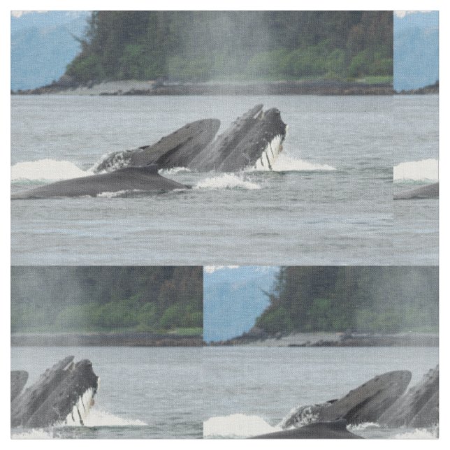 Feeding Humpback Whales Fabric (Close Up)