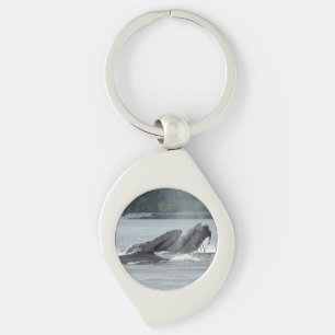 Feeding Humpback Whales Keychain