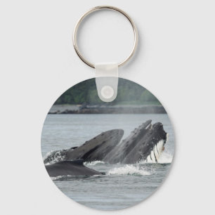 Feeding Humpback Whales Keychain