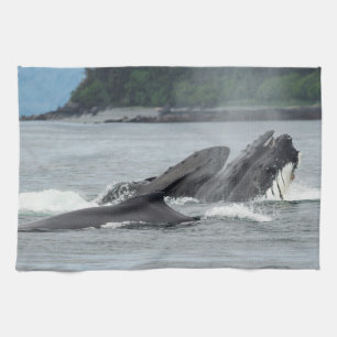 Feeding Humpback Whales Kitchen Towel