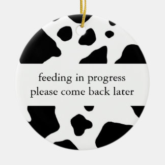 Feeding in progress door hanger ceramic ornament