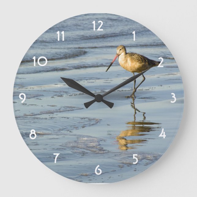 Feeding Sandpiper Large Clock (Front)