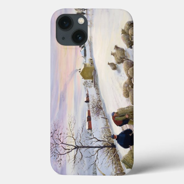 Feeding sheep in winter Case-Mate iPhone case (Back)