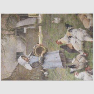 Feeding the Chickens (by Walter Frederick Osborne) Tissue Paper