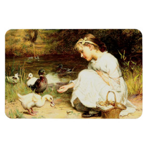 Feeding the Ducks. Easter Gift Magnets