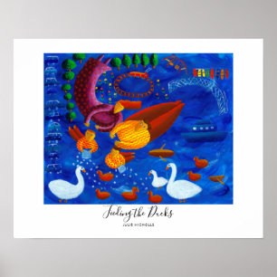 Feeding the Ducks Painting Poster