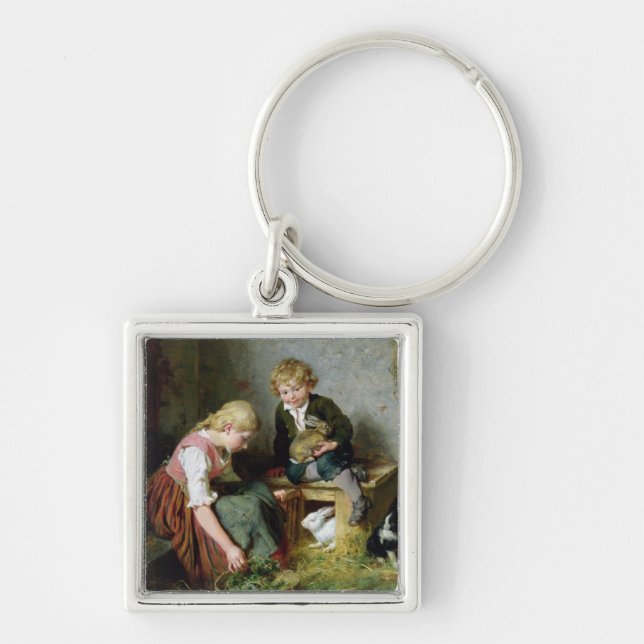 Feeding the Rabbits Keychain (Front)